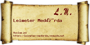 Leimeter Medárda névjegykártya